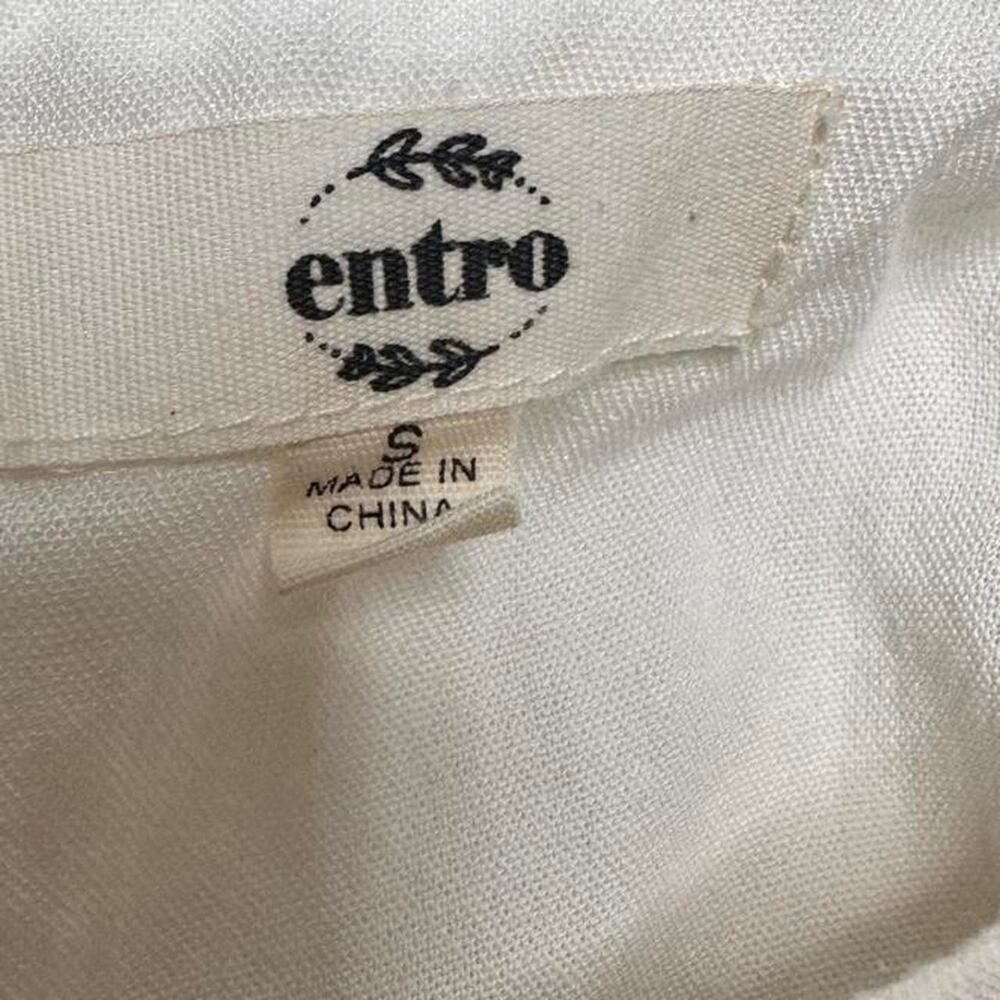 Entro White Cute Cottage Core Button Ruffled Hem Tiered Tank Top Size Small - Picture 4 of 4